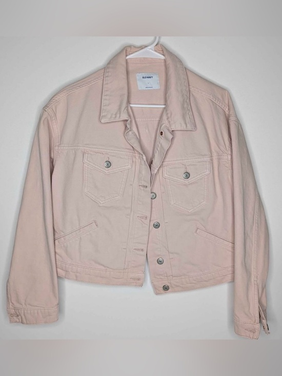 Old Navy Jackets & Blazers - Old Navy Pale Pink Denim Jacket with Western Motif